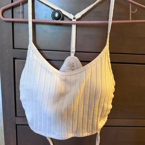 White cross back tank